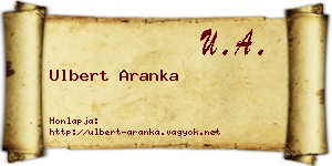 Ulbert Aranka névjegykártya
