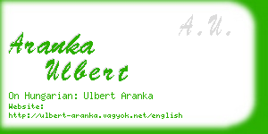 aranka ulbert business card